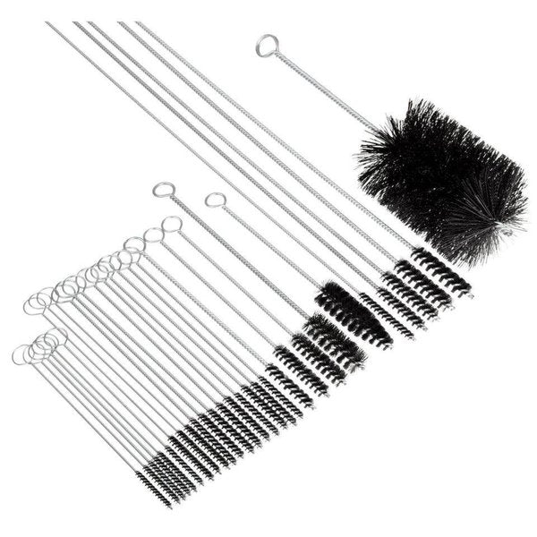 1EK- 29 Piece Nylon Twisted Wire Oil Line/Gallery Tube Brush Kit With Ring Handles