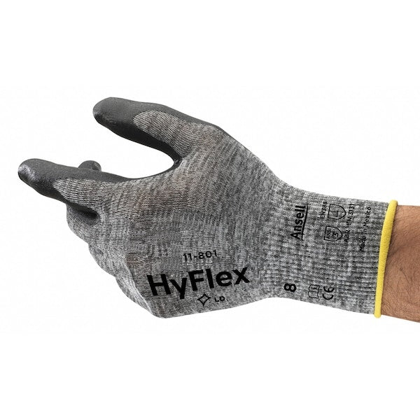 Hyflex, Foam Nitrile Coated Gloves, Palm Coverage, Black, Abrasion Level 3, XL (Size 10), 1 Pair