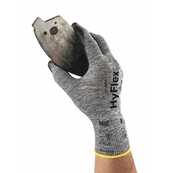 Hyflex, Foam Nitrile Coated Gloves, Palm Coverage, Black, Abrasion Level 3, XL (Size 10), 1 Pair