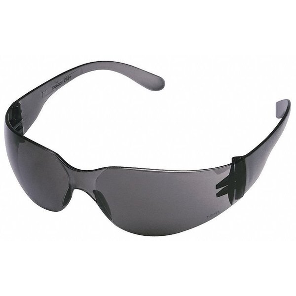 Safety Glasses, Condor V, Scratch-Resistant, Wraparound, Frameless, Gray Frosted Temple, Gray Lens