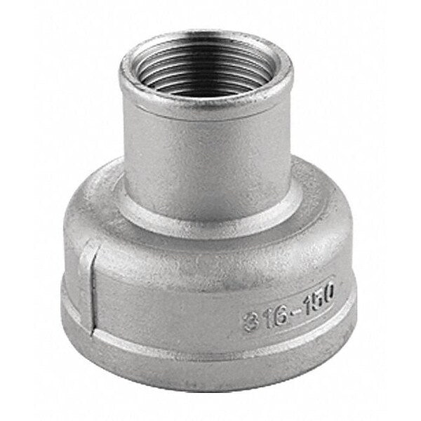 304 Stainless Steel Reducing Coupling, 3/8 in x 1/4 in Fitting Pipe Size, Female NPT x Female NPT