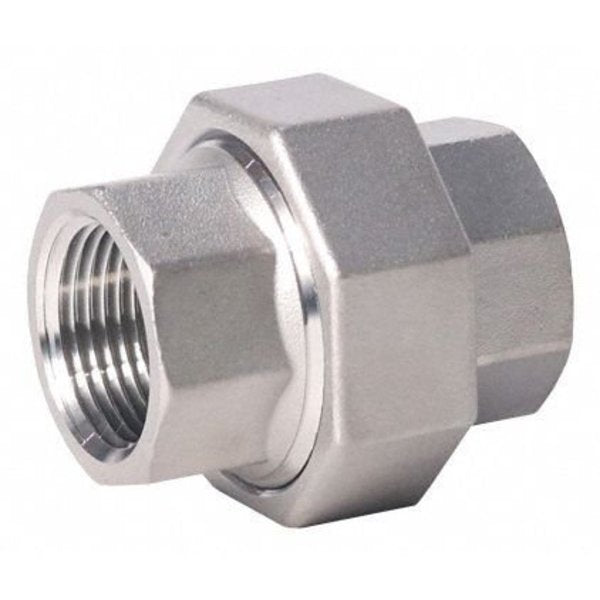 304 Stainless Steel Union, 1/2 in x 1/2 in Fitting Pipe Size, Female NPT x Female NPT, Class 150