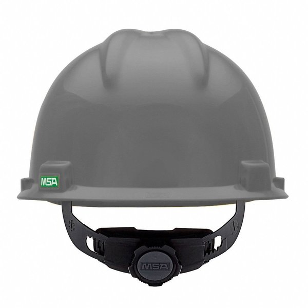 Front Brim Hard Hat, V-Gard, Slotted Cap, Type 1, Class E, Fas-Trac Ratchet Suspension, Gray