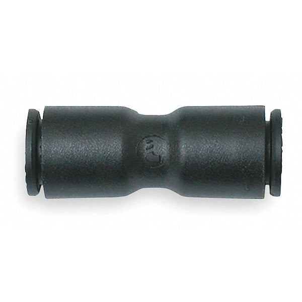Nylon Union, Push-to-Connect x Push-to-Connect, For 1/4 in x 1/4in Tube OD, Black, 10 PK