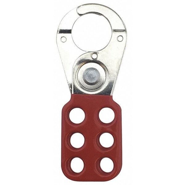 Lockout Hasp, Standard Hasp, 1 in Opening Size, Snap-On, 6 Lock, Red