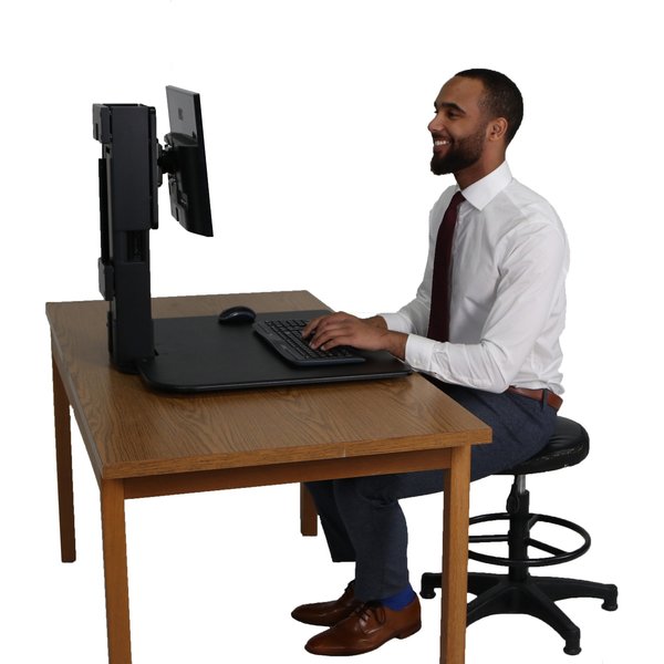 Sit-Stand Desk Converter, Includes Steel Base & Desk Surface