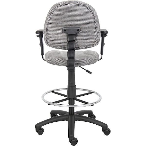 Drafting Stool (B315-Gy) W/Footring And Adjustable Arms