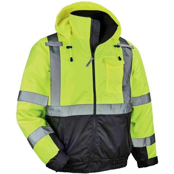 Quilted Bomber Jacket, Lime, 5XL