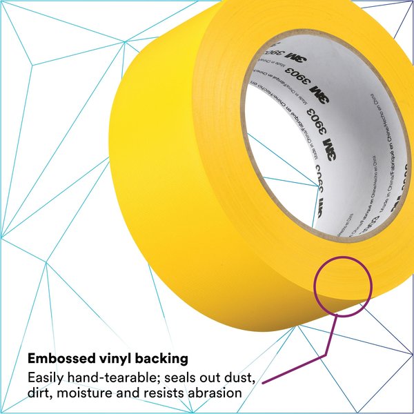 Duct Tape, 2 x 50 yd, 6.5 mil, Yellow, Vinyl