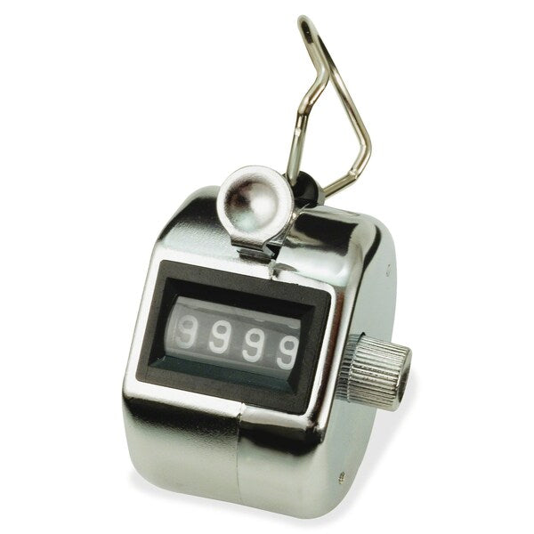Hand Tally Counter, 2Hx2W In, Silver