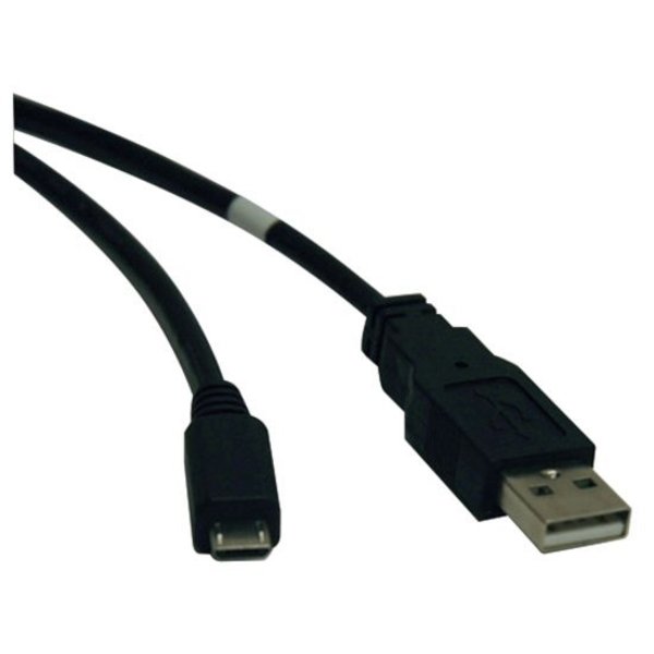 USB 2.0 Cable, Hi-Speed A, Micro B, M/M, 6ft