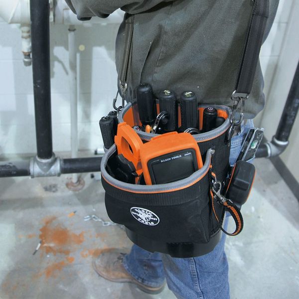Tool Tote, 1680D Ballistic Weave, 14 Pockets, Black/Orange, 10