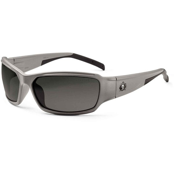 Safety Glasses, Traditional Smoke PC Decenter Lens, Scratch-Resistant