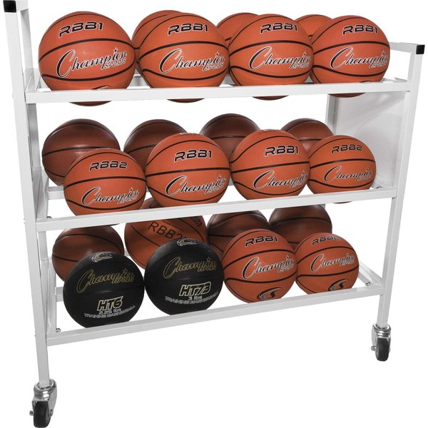 Double Wide BasketBall Cart, 24 ball capacity