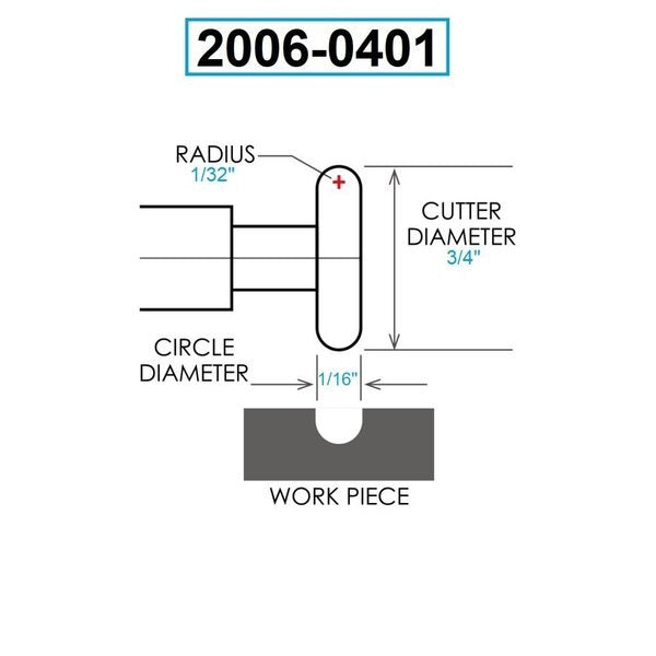 1/32 X 3/4 X 1/2 High Speed Steel Convex Cutter