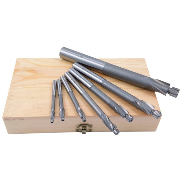 7 Piece High Speed Steel 3 Flute Solid  Pilot Counterbore Set