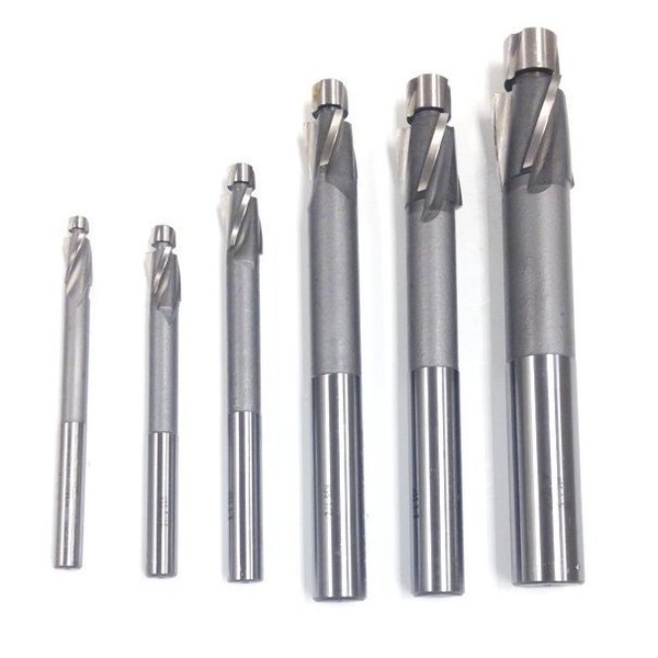 6 Piece High Speed Steel 3 Flute Solid  Pilot Counterbore Set