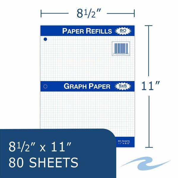 Loose Leaf Graph Paper, 80 sht/PK, 8
