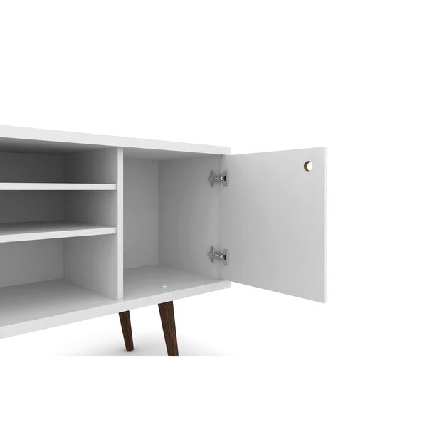 TV Stand, Mid Century, White, 53.14
