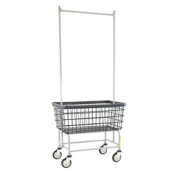 Wire Utility Cart with Double Pole Rack, 4.5 Bushel, Dura-Sevenâ¢ Anti-Rust Coating
