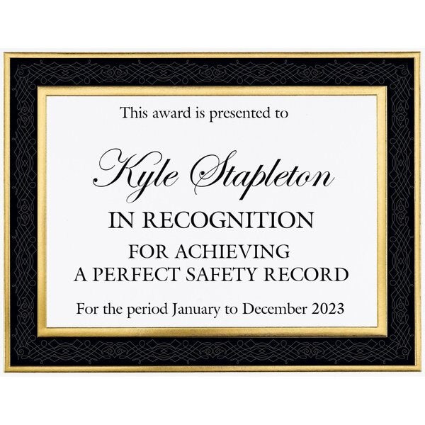 Certificate Embossed and Gold Foil, PK15