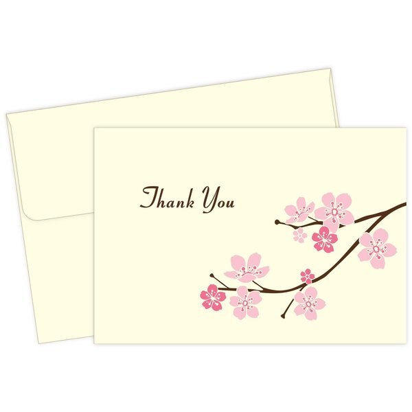 Thank You Card W/Envelopes, Blossom, PK50