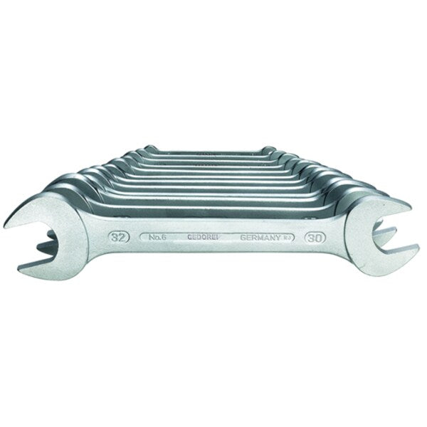 Wrench Set, Doubl Open End, 12 pcs., 6-32mm, Finish: Chrome plated