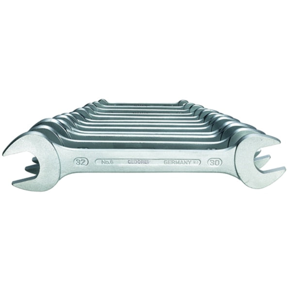 Wrench Set, Doubl Open End, 12 pcs., 6-32mm, SAE or Metric: Metric