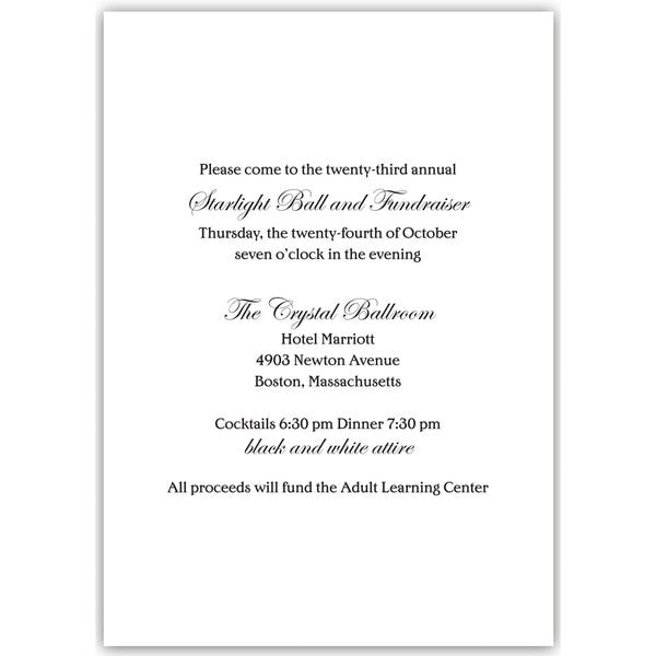 Invitation Flat Card w/ Envelopes, PK100
