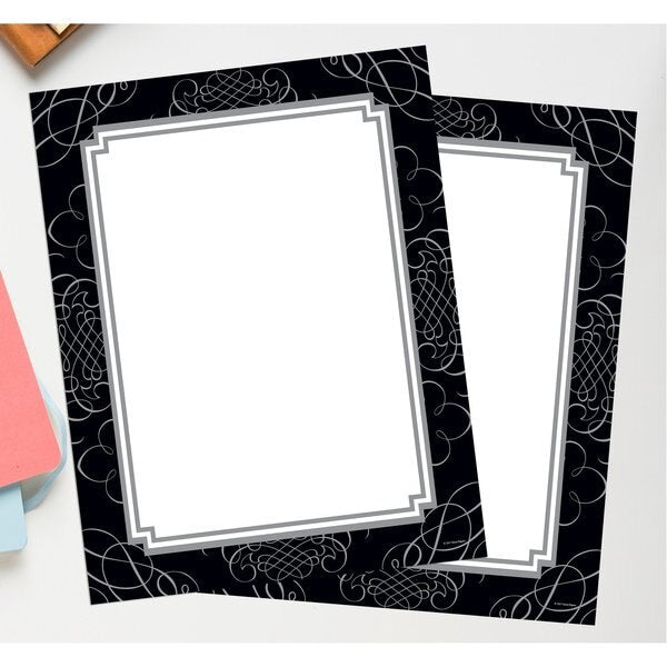 Stationery Letterhead, Black And S, PK80