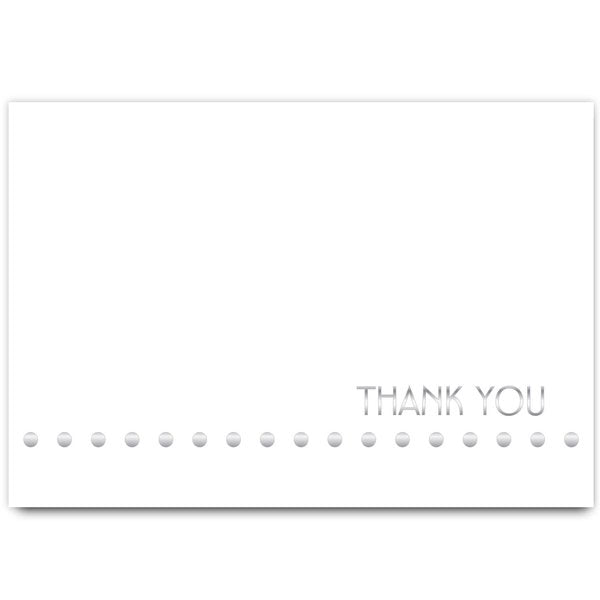 Thank You Card W/Envelope, Silver F, PK24
