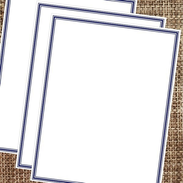 Stationery Letterhead, Navy Border, PK80