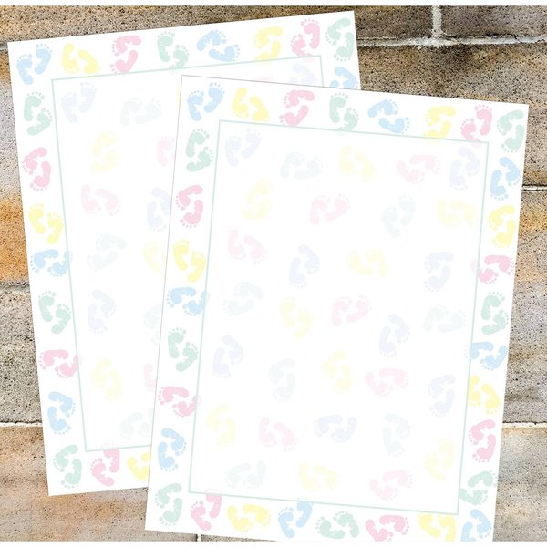 Stationery Letterhead, Baby Feet, PK80