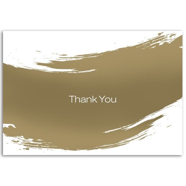 Thank You Card and Envelopes, Gold, PK50