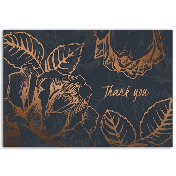 Thank You Card W/Envelope, Flower C, PK50