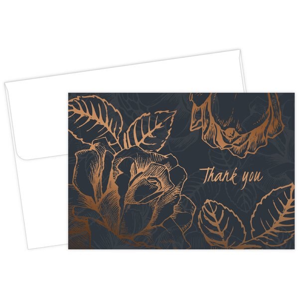 Thank You Card W/Envelope, Flower C, PK50