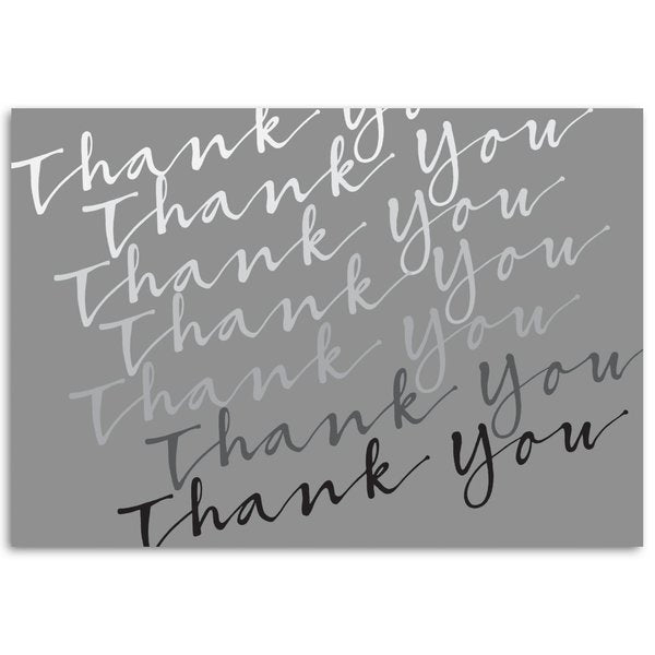 Thank You Card W/Envelope, Cursive, PK50