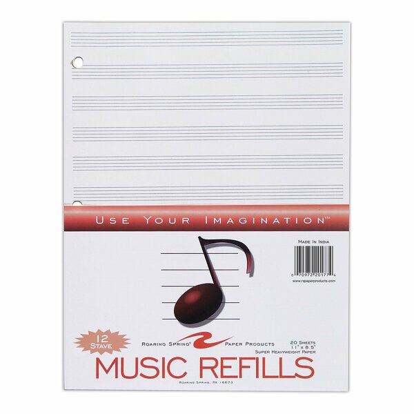 Case of Music Filler Paper, 12 Staves of Music Lines, 11