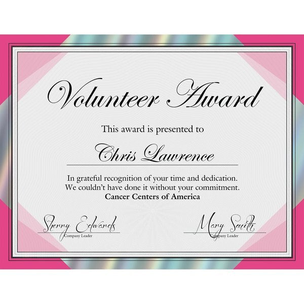 Certificate Happy Pink with Rainbo, PK15