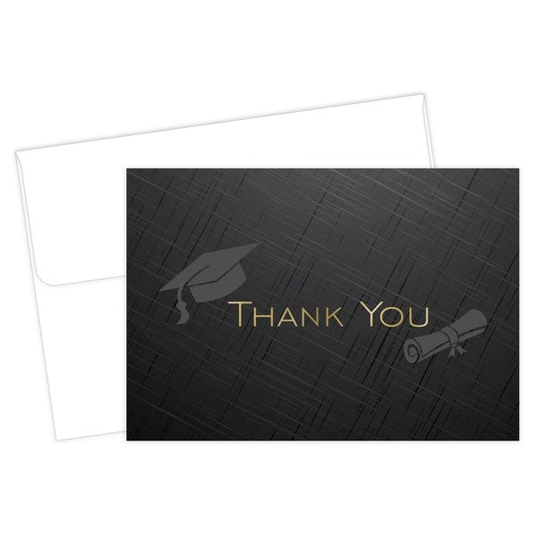 Thank You Card and Envelopes, Gold, PK50