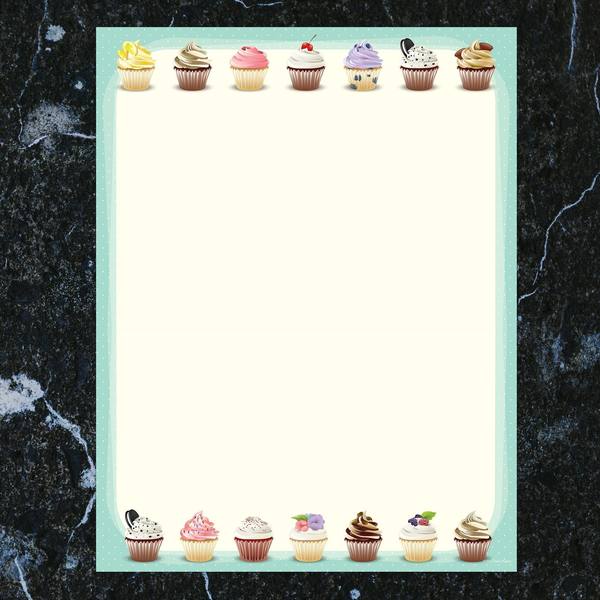 Stationery Letterhead, Iced Cupcak, PK80
