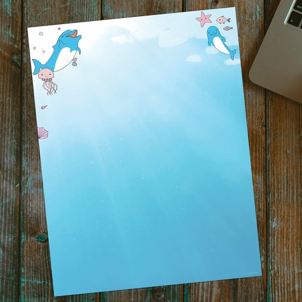 Stationery Letterhead, Dolphin Adv, PK80