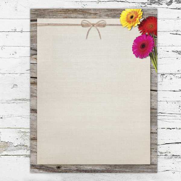 Stationery Letterhead, Three Gerbe, PK80