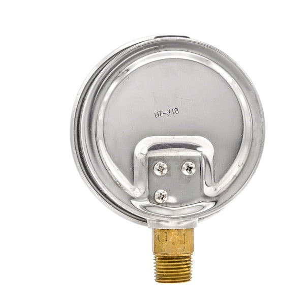 Pressure Gauge, 0 to 1500 psi, 1/2 in MNPT, Stainless Steel, Silver