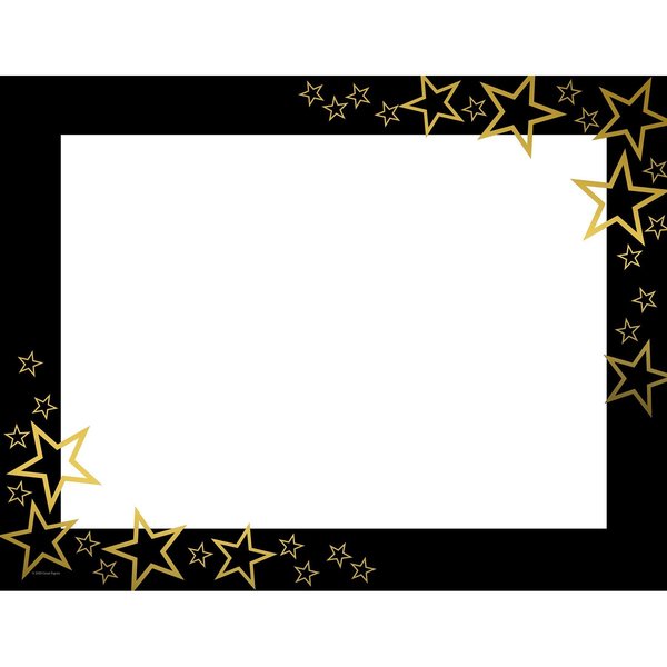 Certificate Gold Foil Stars with B, PK15