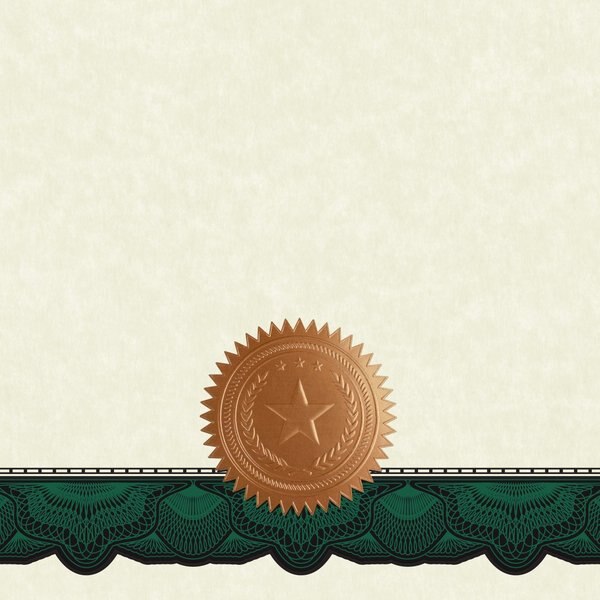 Certificate with Copper Foil Seals, PK10