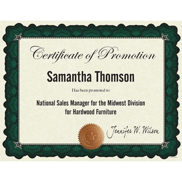 Certificate with Copper Foil Seals, PK10