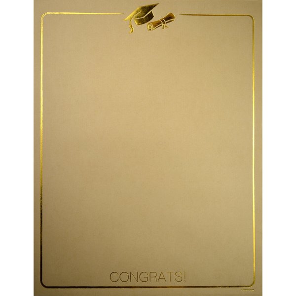Stationery Letterhead, Gold Grad F, PK40