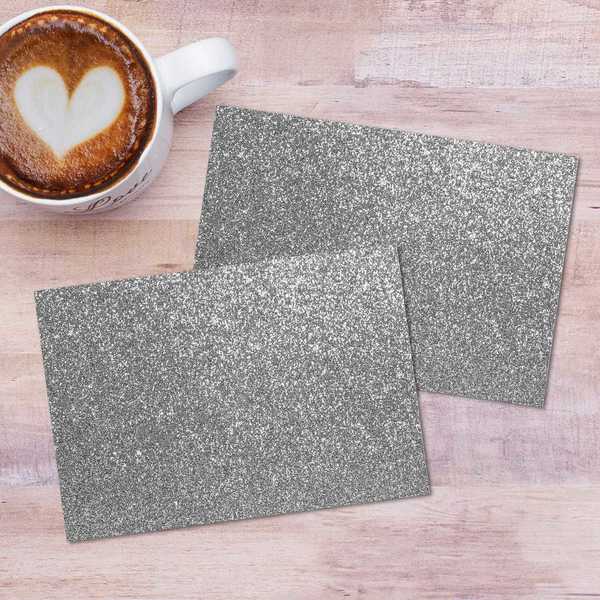 Note Card and Envelopes, Silver Gl, PK15