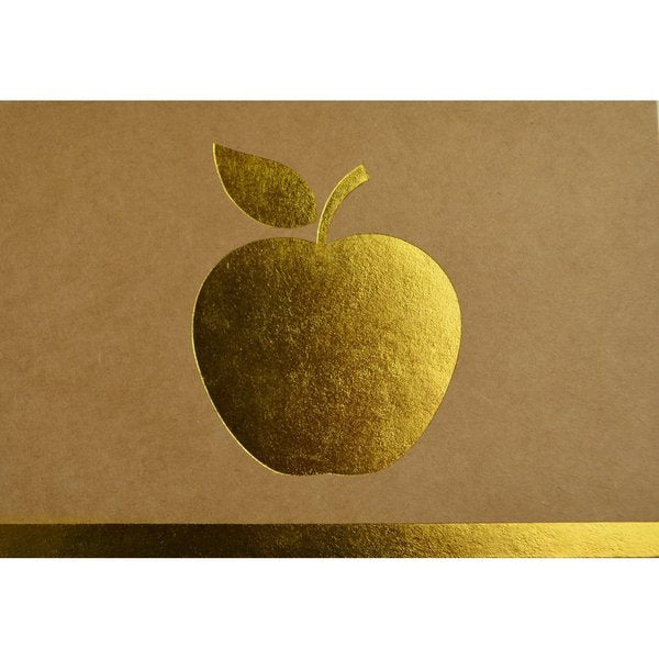 Note Card W/Envelope, Gold Foil App, PK25